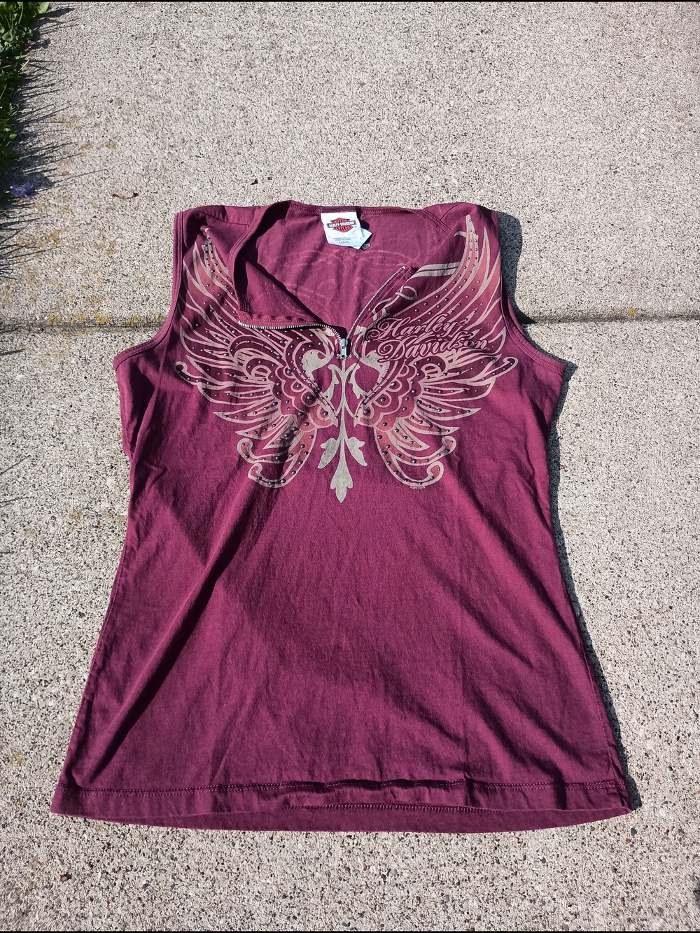 Harley-Davidson Women's Wine Wing Graphic Tank Top